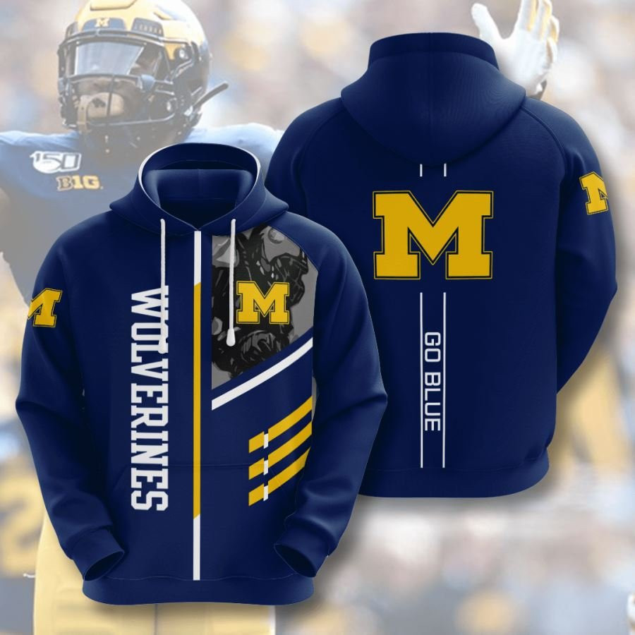 Michigan Wolverines No1166 Custom Hoodie 3D