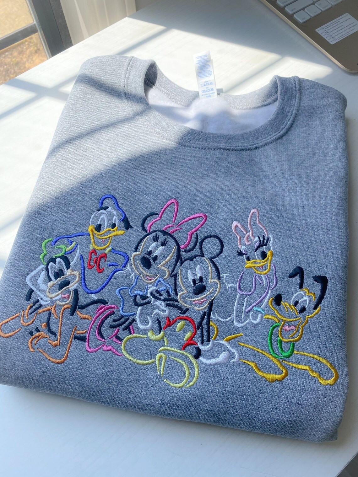 Mickey And The Gang Embroidered Sweatshirt Disney Sensational Six Embroidered Sweatshirt Mickey Minnie Donald Daisy Goofy Pluto