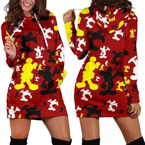 Mickey Color Hoodie Dress Sweater Dress Sweatshirt Dress 3d All Over Print For Women Hoodie