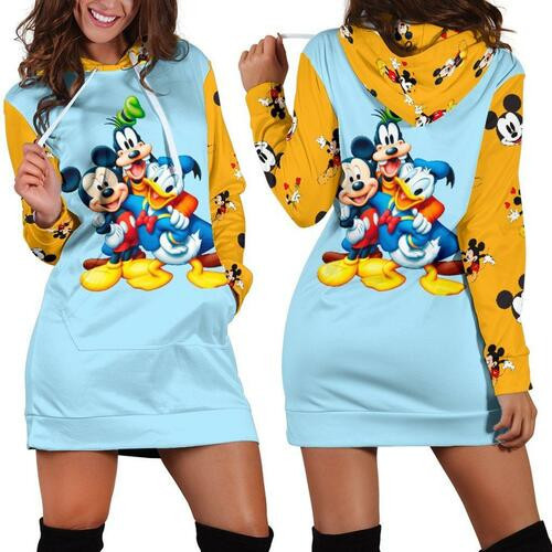 Mickey Hoodie Dress Sweater Dress Sweatshirt Dress 3d All Over Print For Women Hoodie