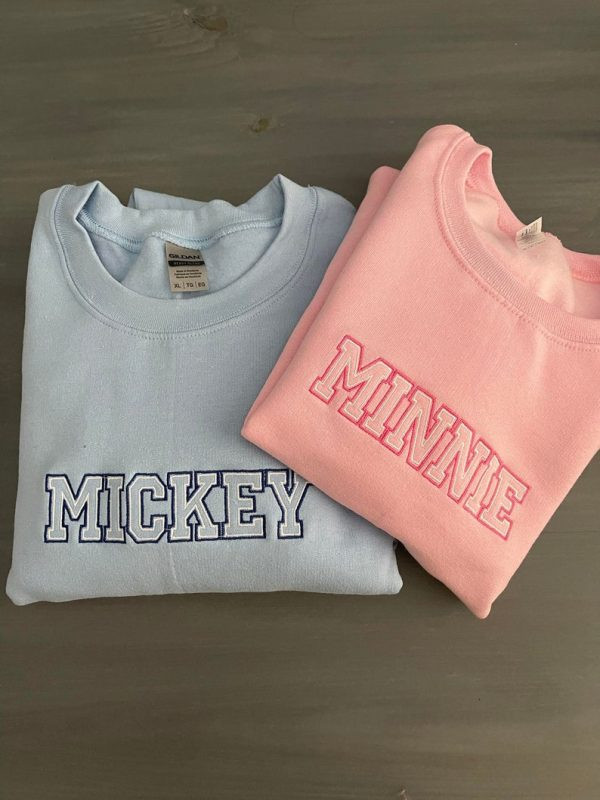 Mickey X Minnie Embroidered Couple Sweatshirt