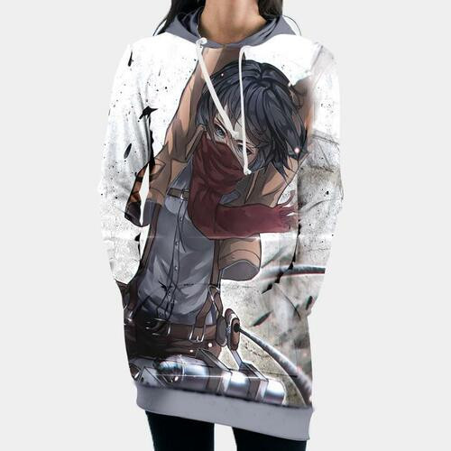 Mikasa Scout Regiment Uniform 3d Hoodie Dress Sweater Dress Sweatshirt Dress Hoodie