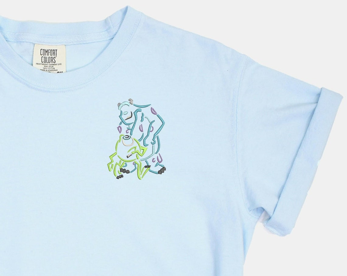 Mike And Sully Embroidered Tshirt Mike Embroidered Shirt Sully T Shirt Pixar Shirt Disney Tshirt Womens Disney Shirt