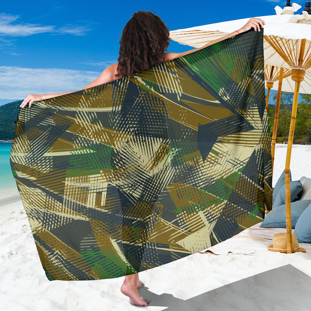 Military Camouflage Pattern Print Sarong Cover Up Military Camouflage Pareo Wrap Skirt Dress