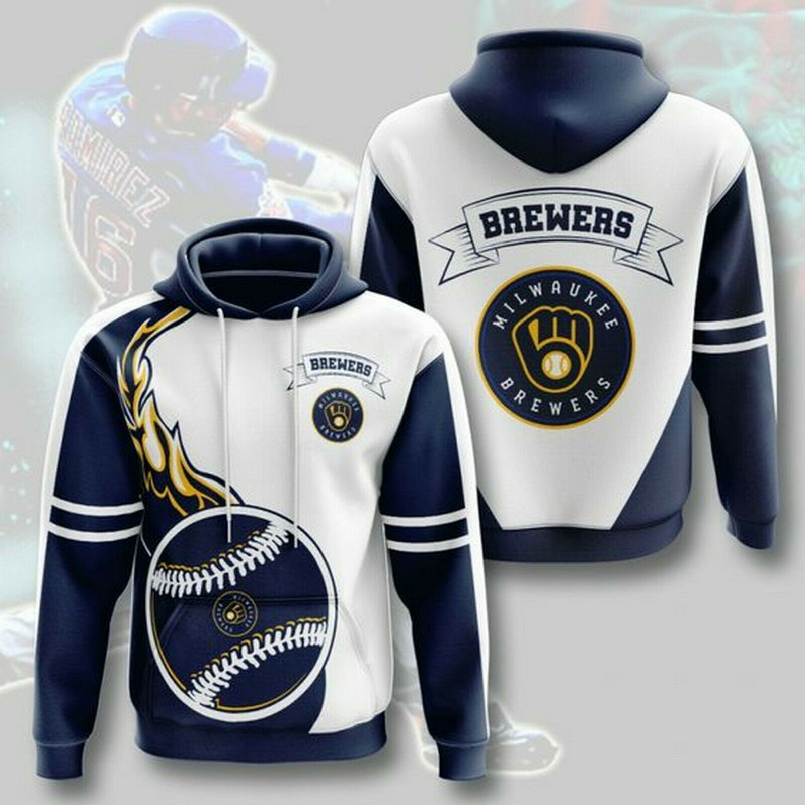 Milwaukee Brewers Hoodie 3D All Over Printed Top Gifts 2022 Size S