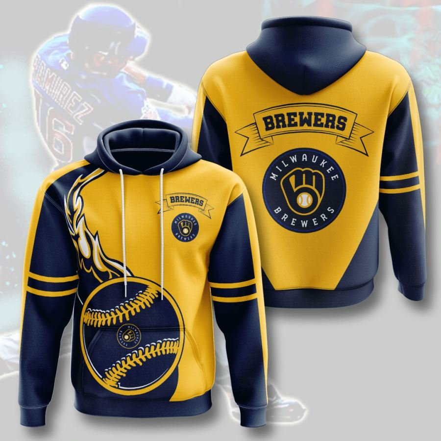 Milwaukee Brewers No1185 Custom Hoodie 3D