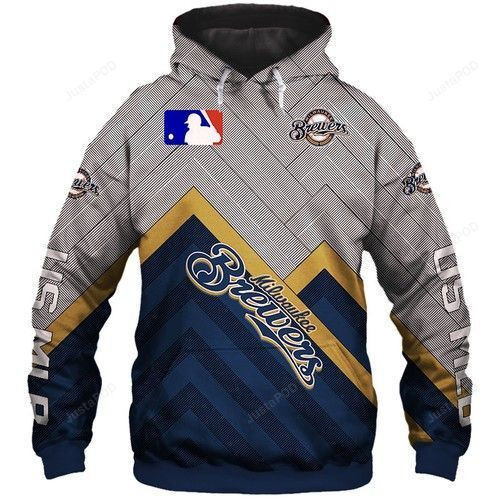 Milwaukee Brewers Pullover And Zippered Hoodies Custom 3d Milwaukee Brewers Graphic Printed 3d Hoodie All Over Print Hoodie For Men For Women