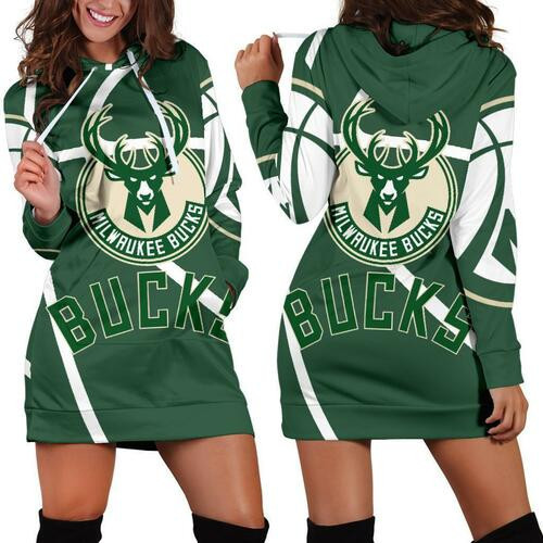 Milwaukee Bucks Hoodie Dress Sweater Dress Sweatshirt Dress 3d All Over Print For Women Hoodie