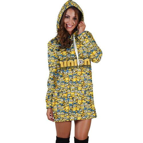 Minion Hoodie Dress Sweater Dress Sweatshirt Dress 3d All Over Print For Women Hoodie