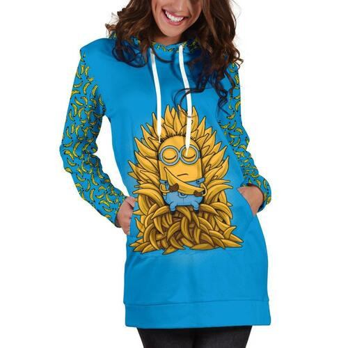 Minion Hoodie Dress Sweater Dress Sweatshirt Dress 3d All Over Print For Women Hoodie