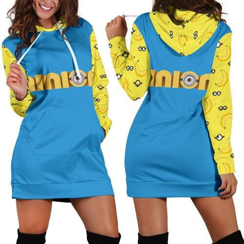 Minion Hoodie Dress Sweater Dress Sweatshirt Dress 3d All Over Print For Women Hoodie