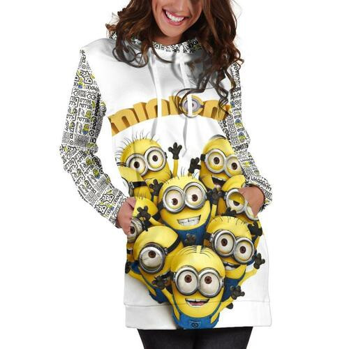 Minion Hoodie Dress Sweater Dress Sweatshirt Dress 3d All Over Print For Women Hoodie