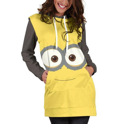 Minion Hoodie Dress Sweater Dress Sweatshirt Dress 3d All Over Print For Women Hoodie