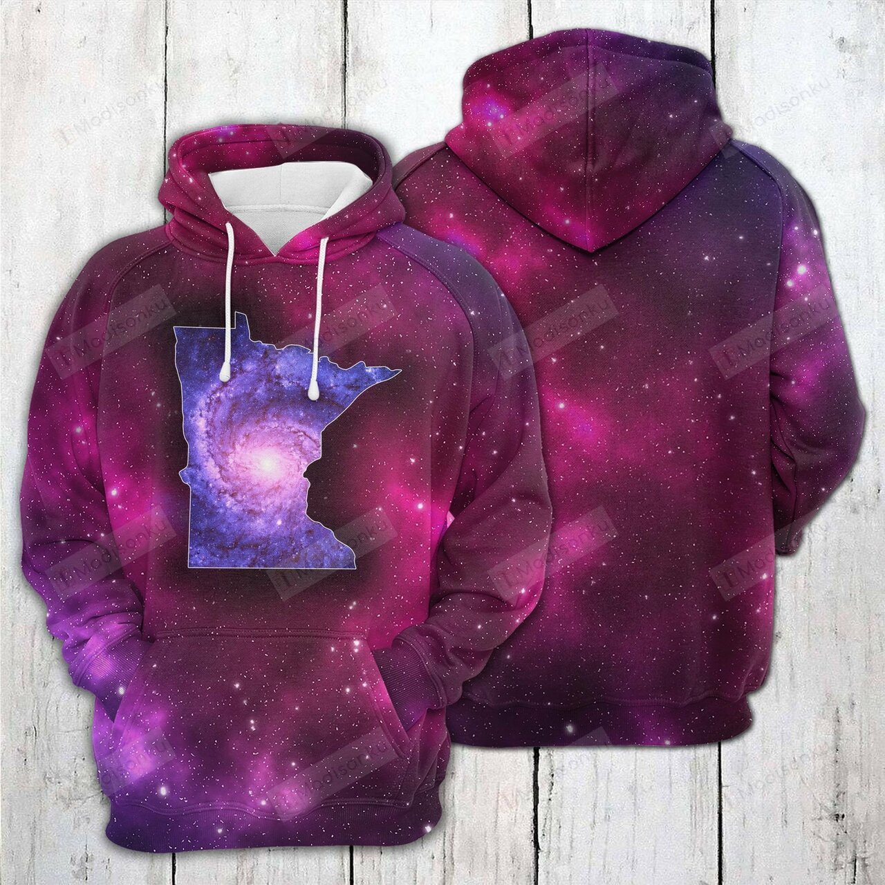 Minnesota Purple Galaxy 3d All Over Print Hoodie