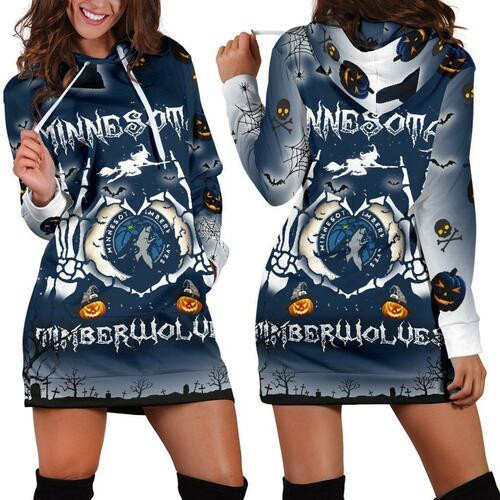 Minnesota Timberwolves Hoodie Dress Sweater Dress Sweatshirt Dress 3d All Over Print For Women For Halloween Hoodie