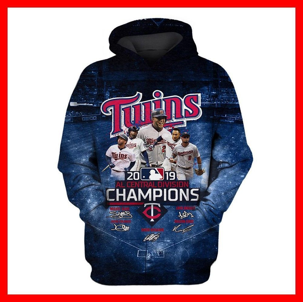 Minnesota Twins 2019 Al Central Division Champions Signatures 3D Hoodie Minnesota Twins 2019 Al Central Division Champions Signatures All Over Print 3D Hoodie T Shirt