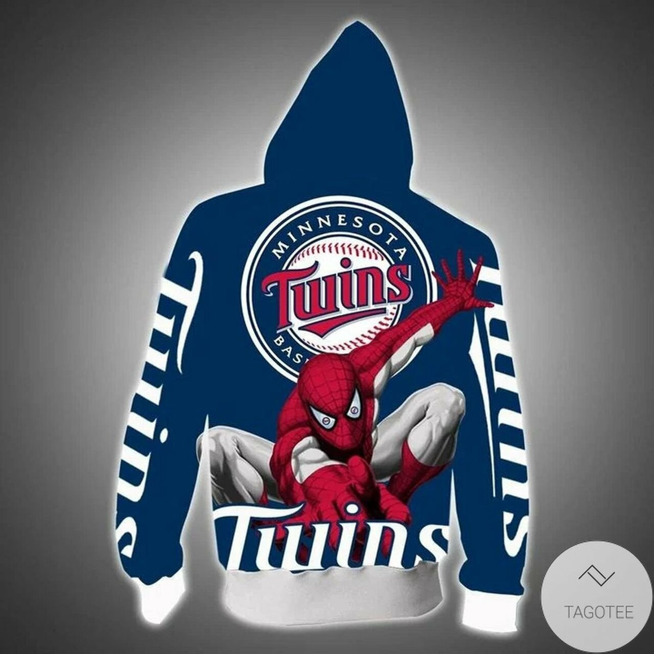 Minnesota Twins And Spider Man 3d All Over Print Hoodie
