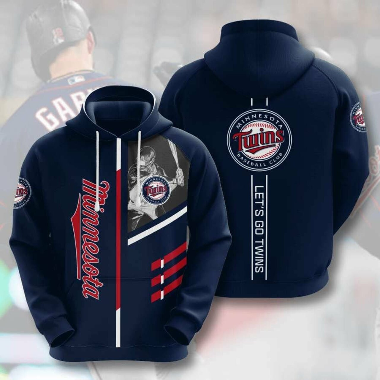 Minnesota Twins Lets Go Twins 3d All Over Print Hoodie