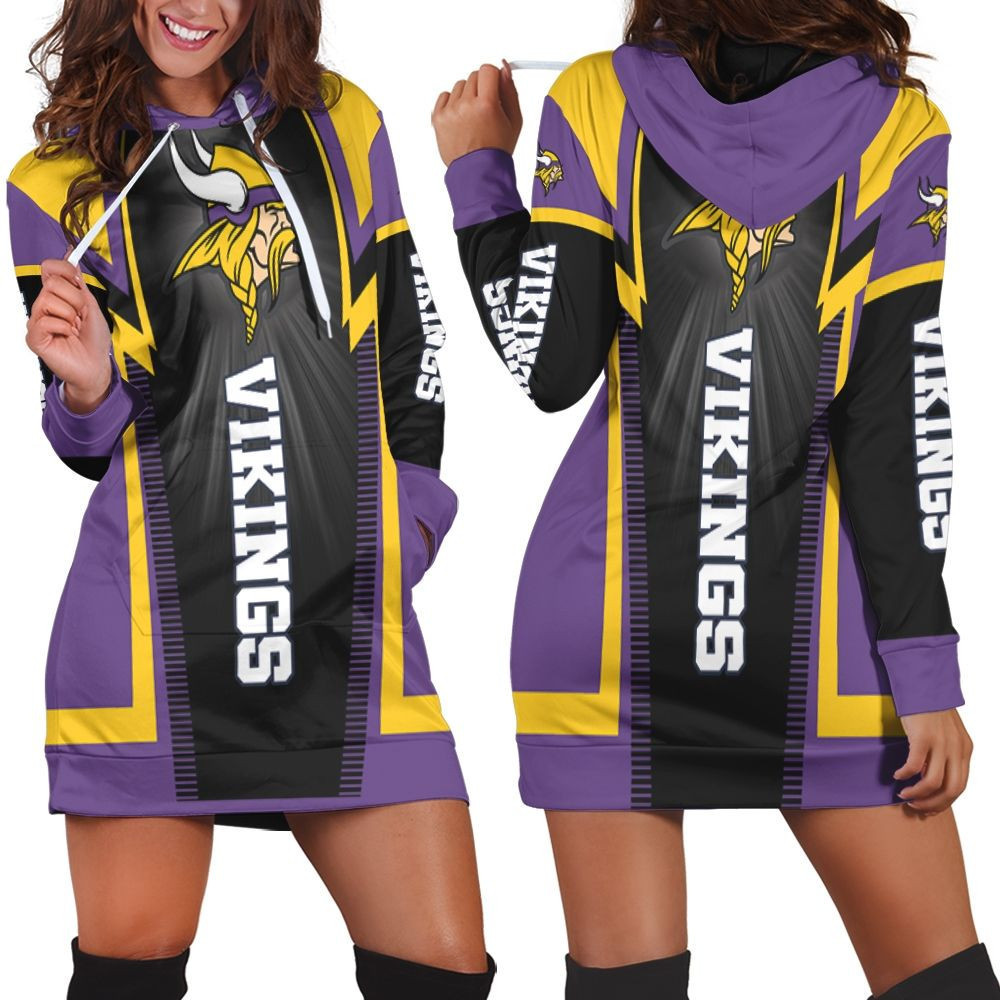 Minnesota Vikings For Fans Hoodie Dress Sweater Dress Sweatshirt Dress