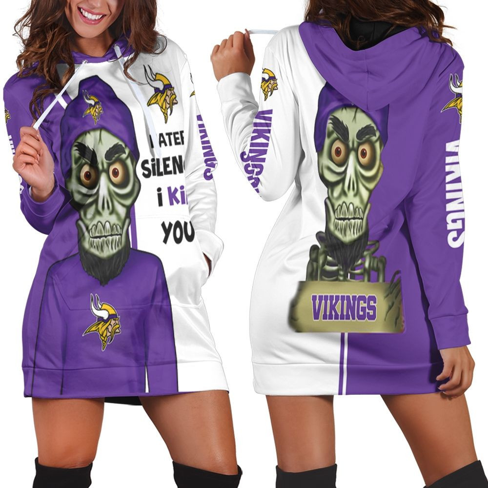 Minnesota Vikings Haters I Kill You 3d Hoodie Dress Sweater Dress Sweatshirt Dress