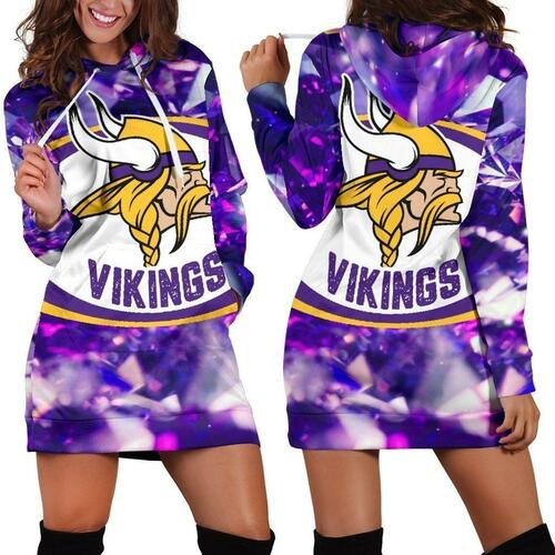 Minnesota Vikings Hoodie Dress Sweater Dress Sweatshirt Dress 3d All Over Print For Women Hoodie