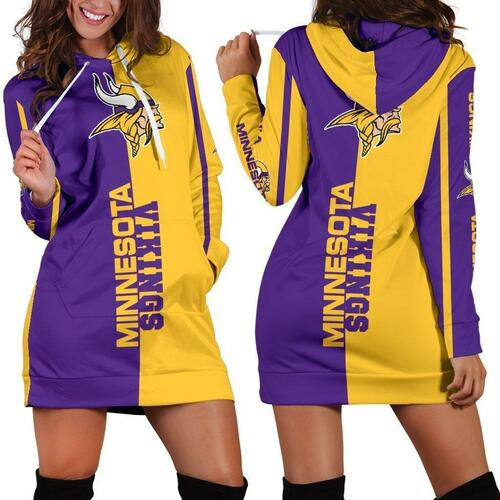 Minnesota Vikings Hoodie Dress Sweater Dress Sweatshirt Dress 3d All Over Print For Women Hoodie