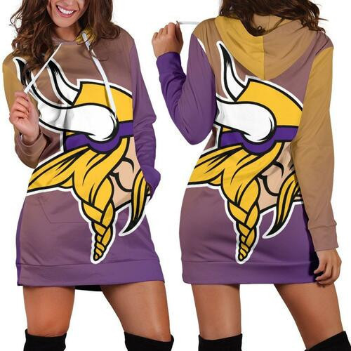 Minnesota Vikings Hoodie Dress Sweater Dress Sweatshirt Dress 3d All Over Print For Women Hoodie