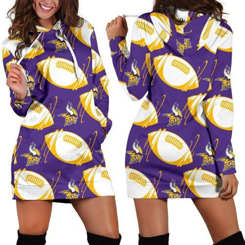 Minnesota Vikings Hoodie Dress Sweater Dress Sweatshirt Dress 3d All Over Print For Women Hoodie