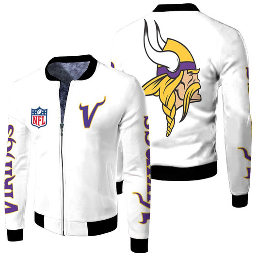 Minnesota Vikings Nfl Bomber Jacket Fleece Bomber Jacket