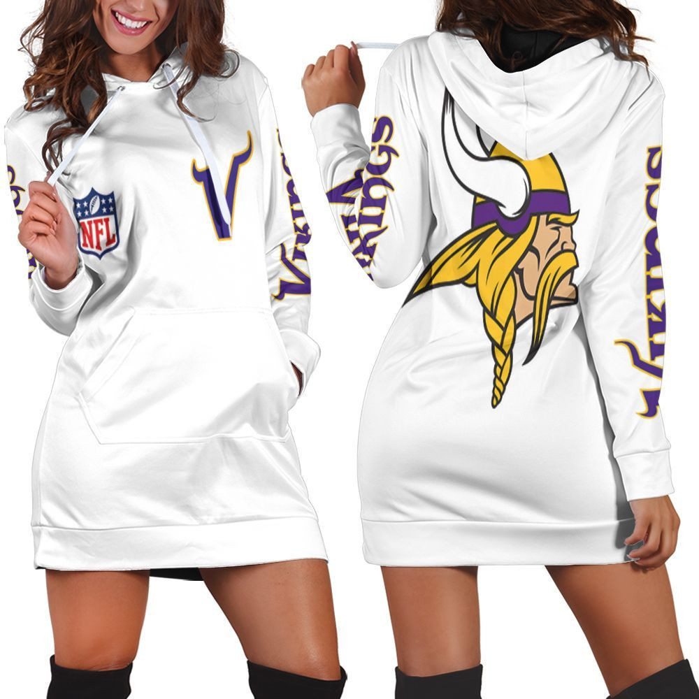 Minnesota Vikings Nfl Hoodie Dress Sweater Dress Sweatshirt Dress