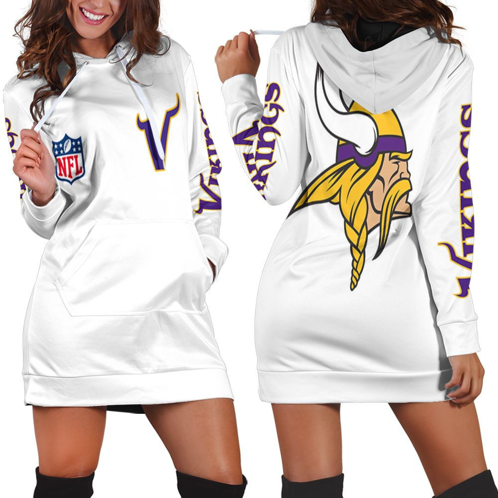 Minnesota Vikings Nfl Jersey Hoodie Dress Sweater Dress Sweatshirt Dress