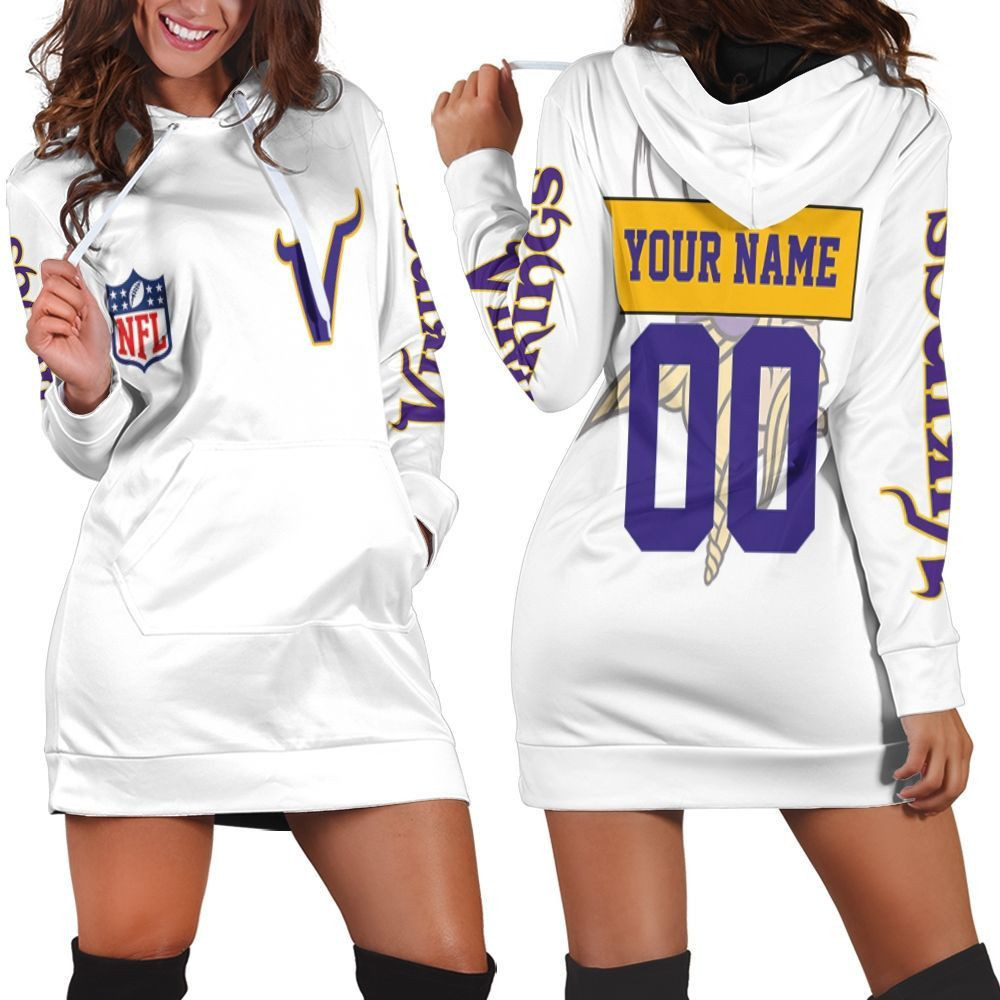 Minnesota Vikings Nfl Personalized Hoodie Dress Sweater Dress Sweatshirt Dress