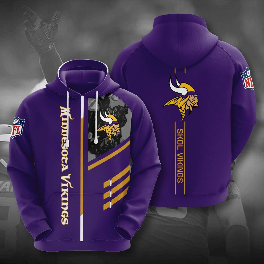 Minnesota Vikings Skol Vikings 3D All Over Print Hoodie