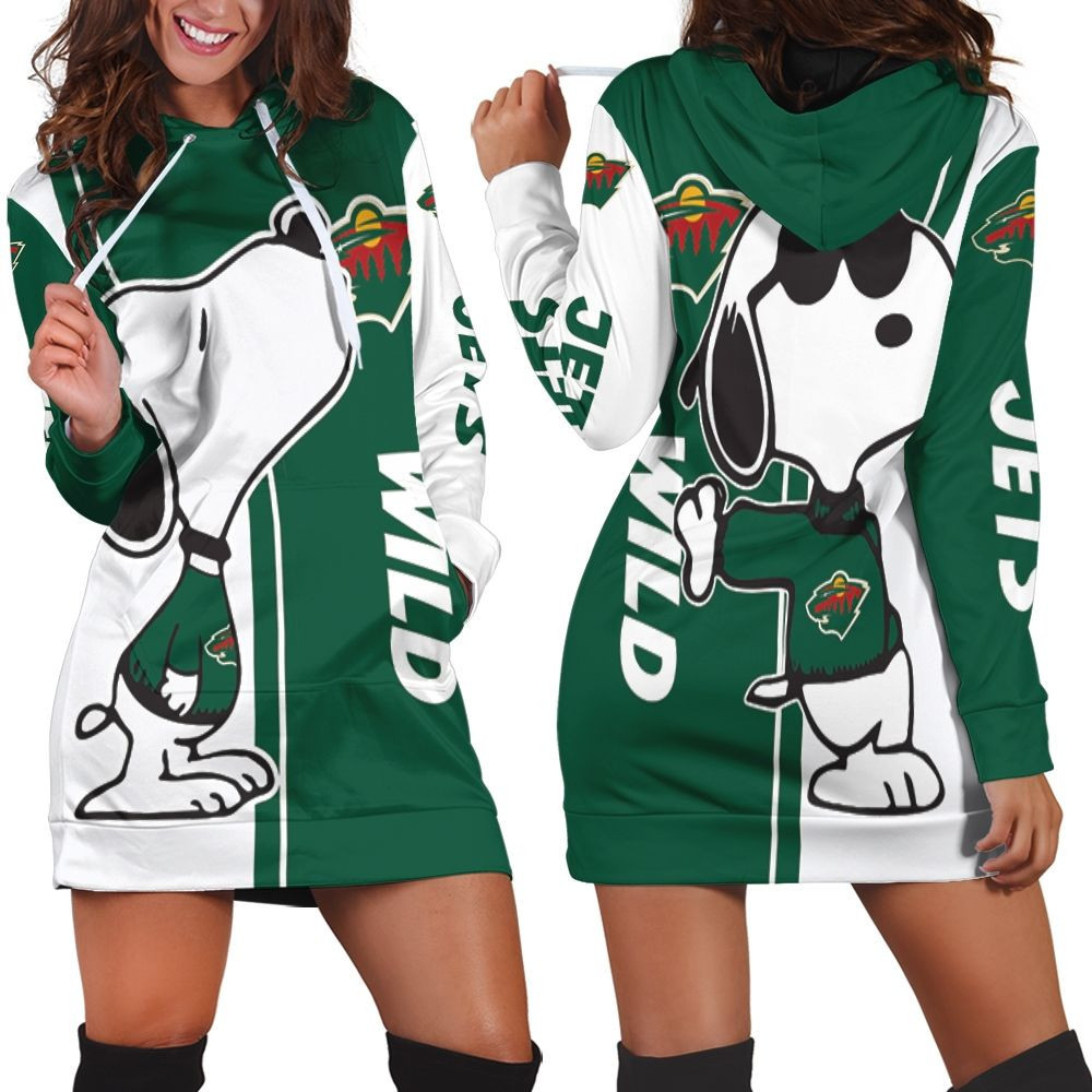 Minnesota Wild Snoopy Lover 3d Hoodie Dress Sweater Dress Sweatshirt Dress