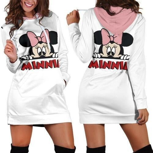 Minnie Disney Womens Hoodie Dress Sweater Dress Sweatshirt Dresses Hoodie