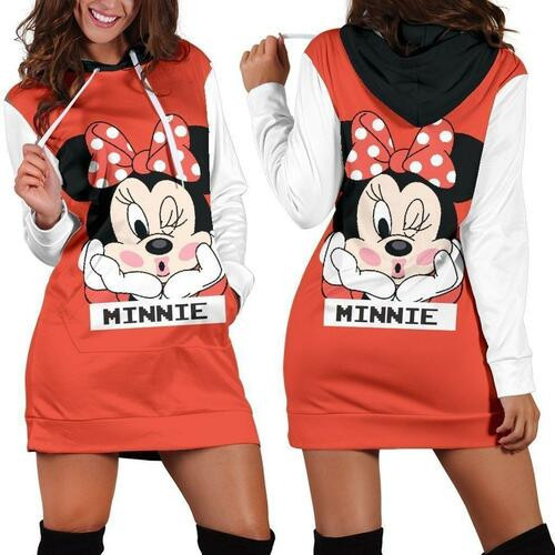 Minnie Disney Womens Hoodie Dress Sweater Dress Sweatshirt Dresses Hoodie