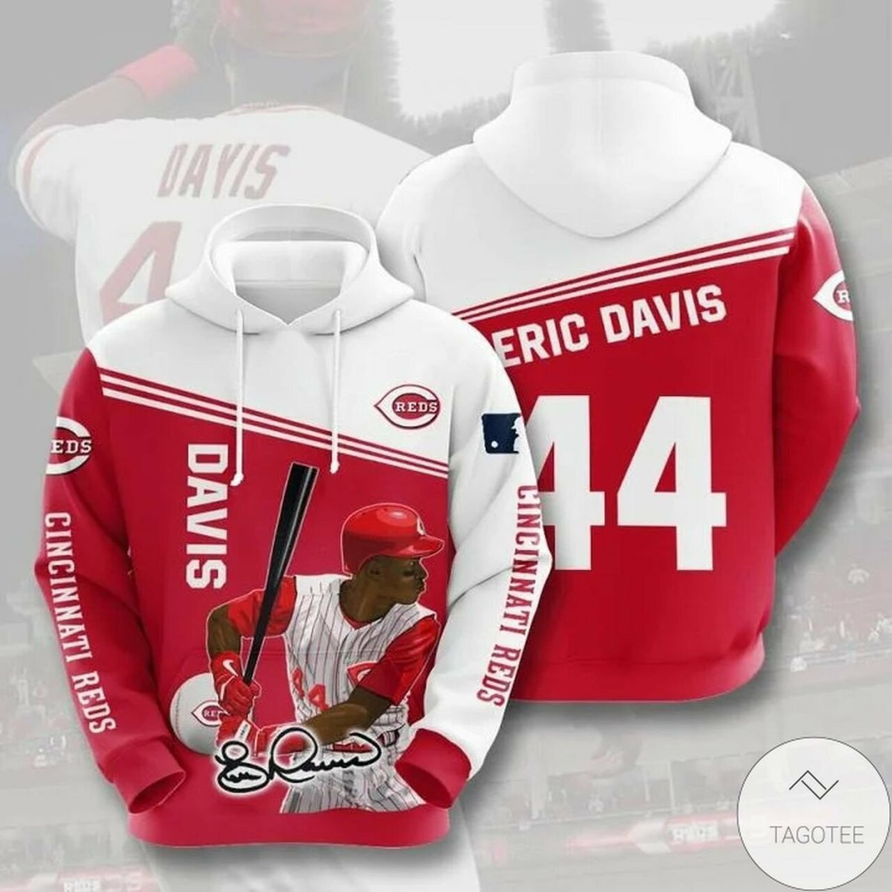 Mlb Cincinnati Reds Eric Davis 3d All Over Print Hoodie