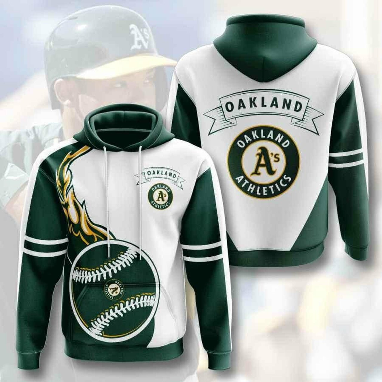 Mlb Oakland Athletics Usa 3d All Over Print Hoodie