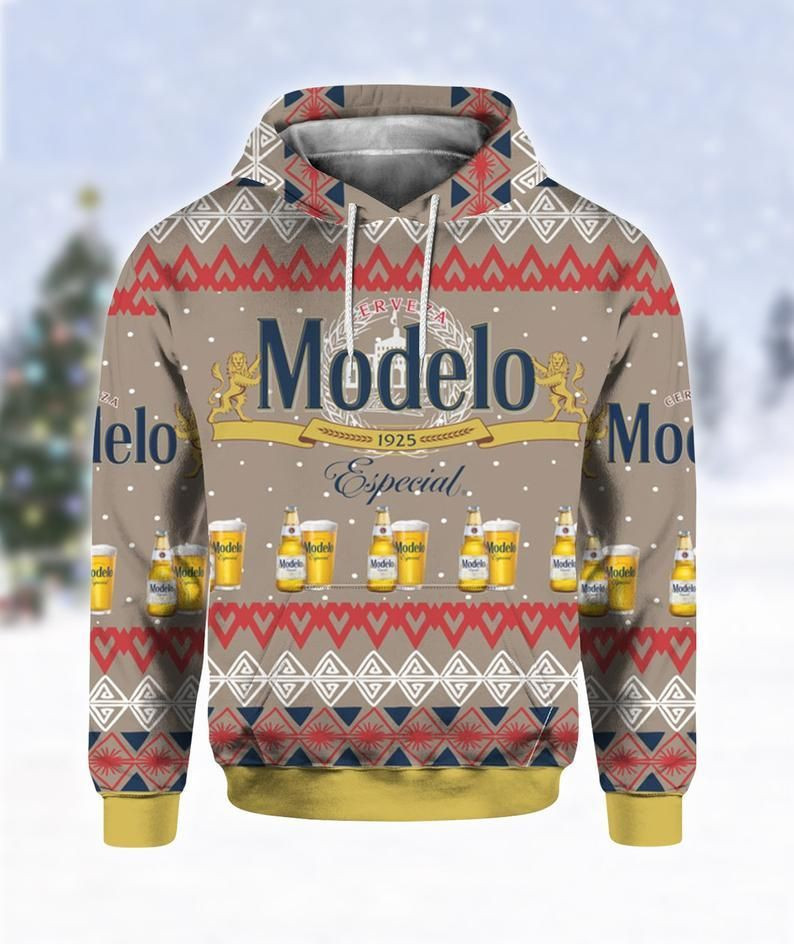 Modelo Especial Beer Print Ugly Hoodie 3D All Over Print