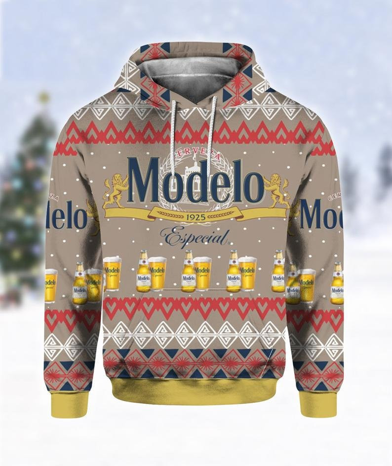 Modelo Especial Beer Print Ugly Hoodie 3D