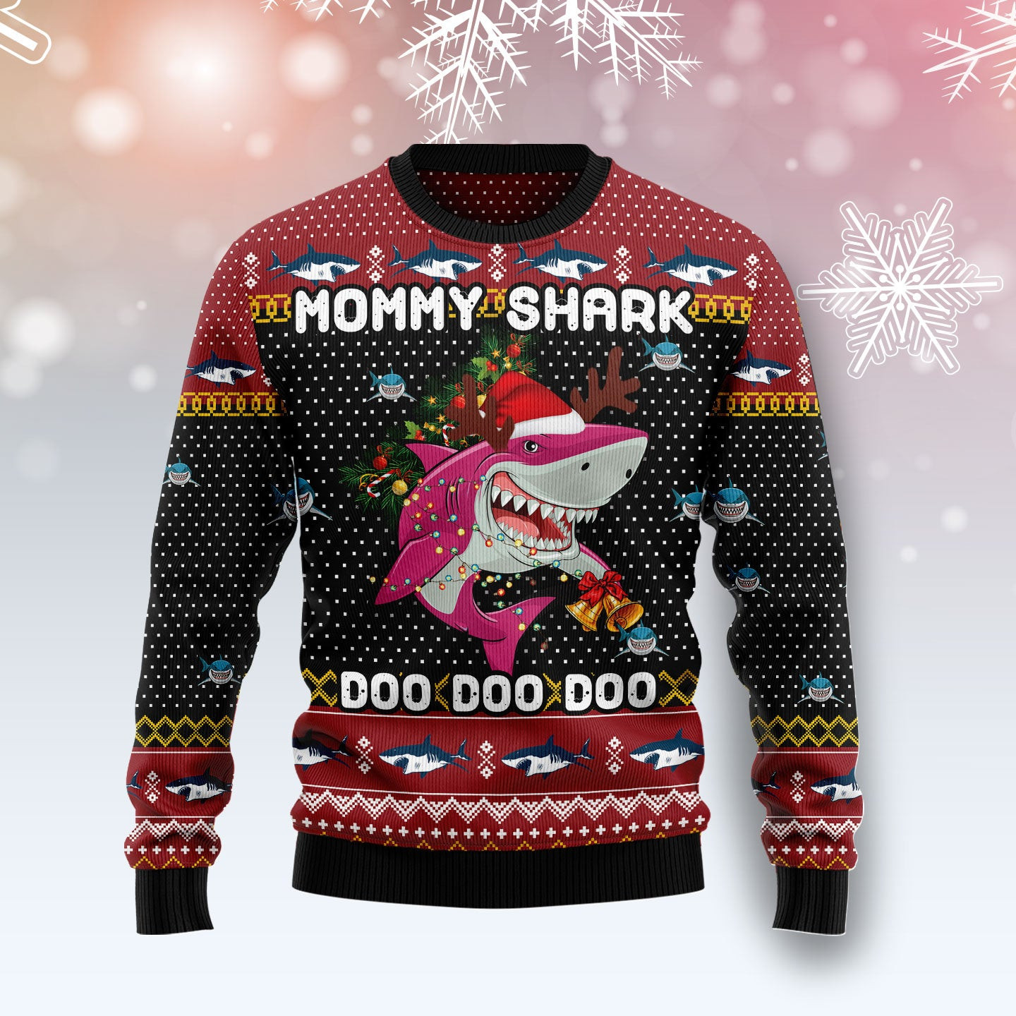 Mommy Shark Christmas Ugly Christmas Sweater, Ugly Sweater For Men Women, Holiday Sweater