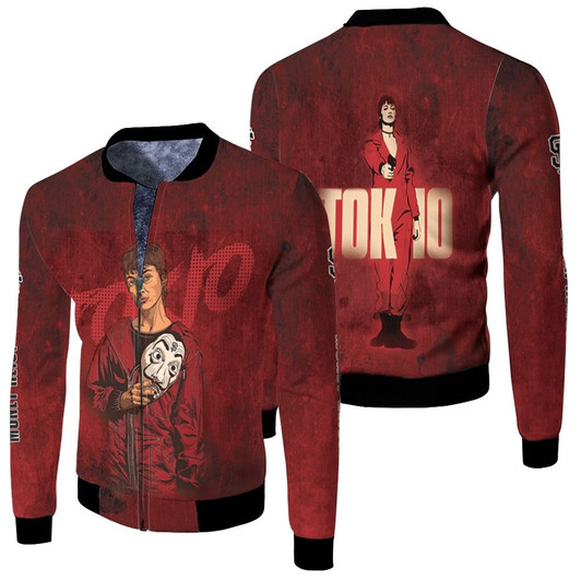 Money Heist Tokyo Amazing Girl Red Fleece Bomber Jacket