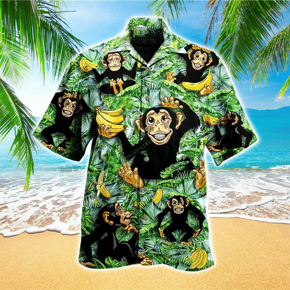 Monkey Hawaiian Shirt For Men Monkey Lover Gifts Shirt for Men and Women