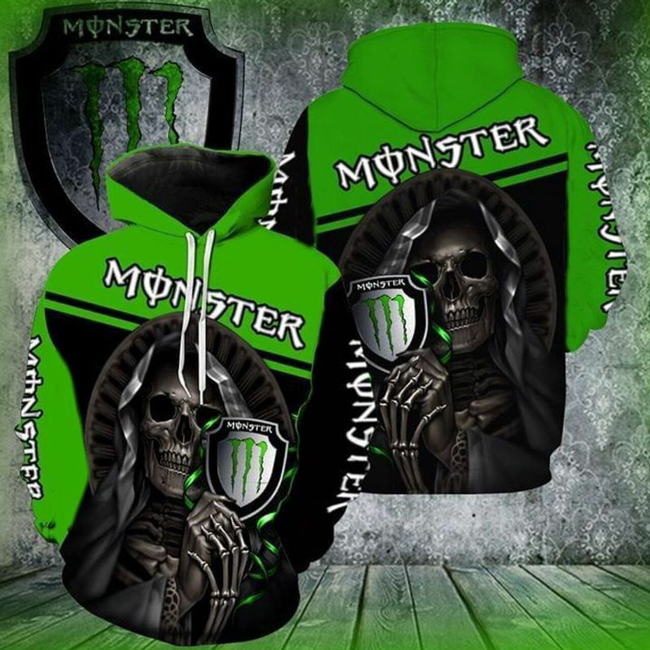 Monster Energy Maiden Skull Pullover And Zip Pered Hoodies Custom 3d Graphic Printed 3d Hoodie All