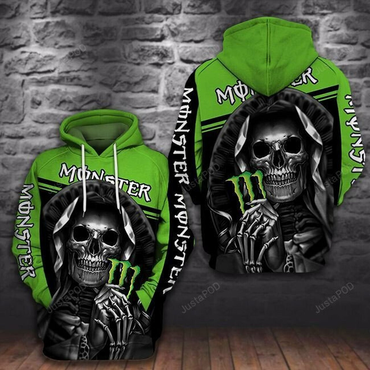 Monster Energy Skull 3d All Over Print Hoodie