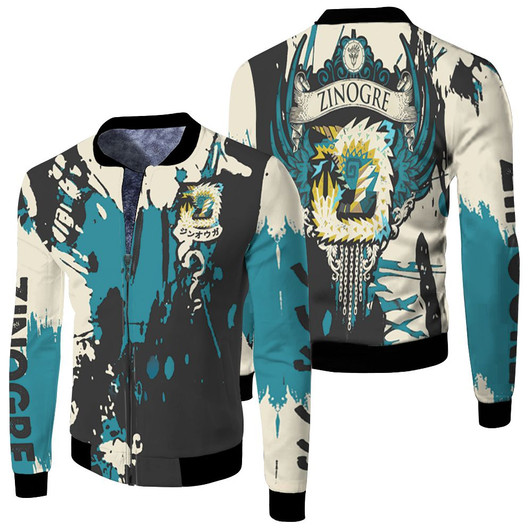 Monster Hunter World Game Zinogre All Printed Fleece Bomber Jacket