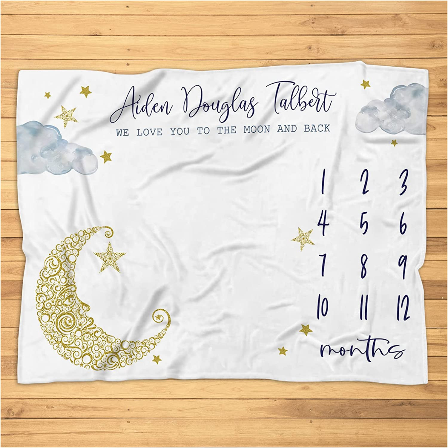 Moon and Stars Milestone Blanket