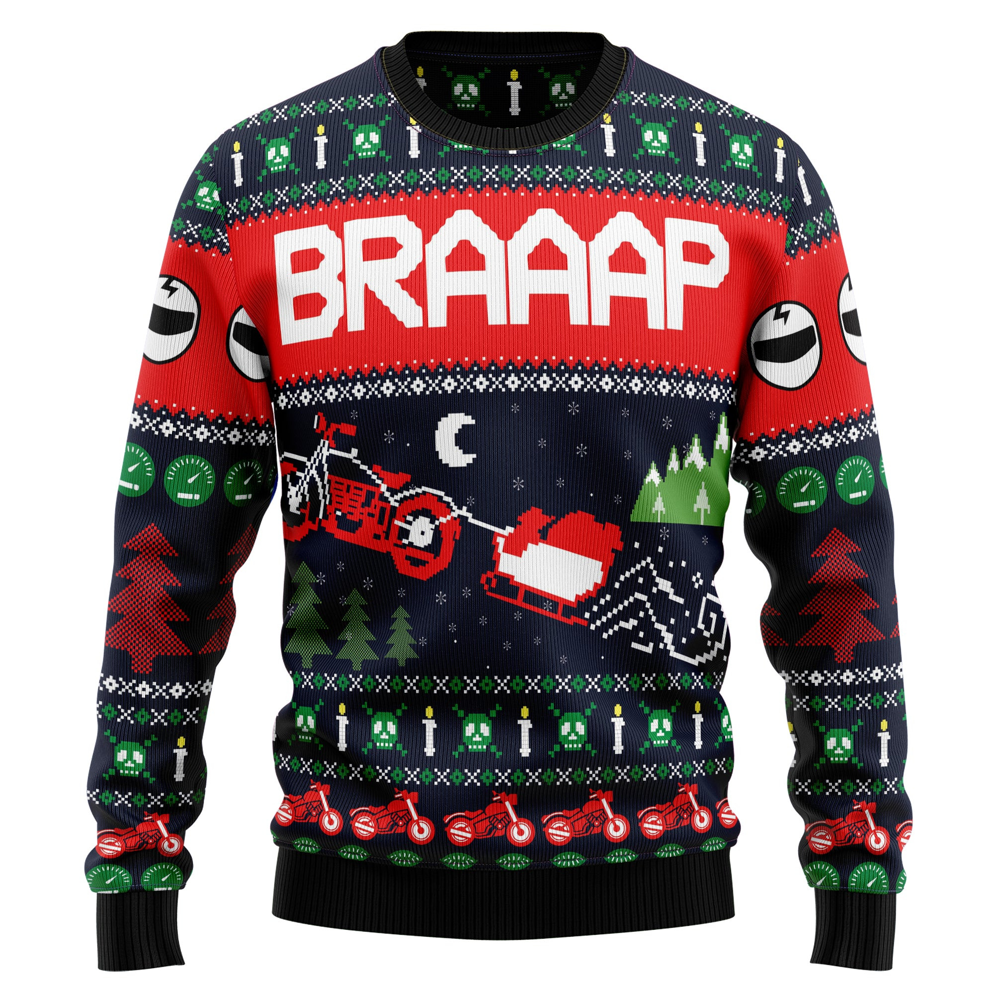 Motorbike Braaap Ugly Christmas Sweater