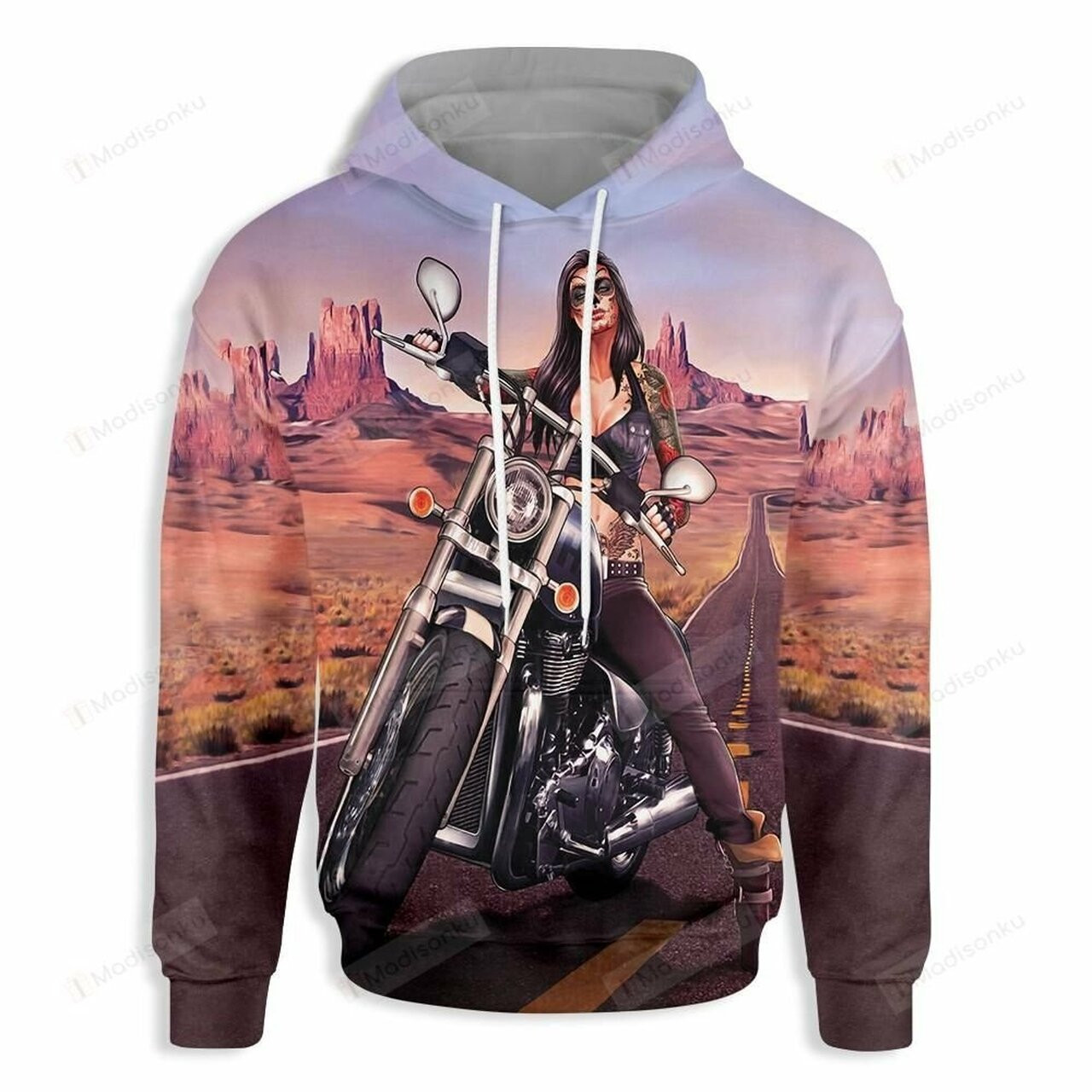 Motorcycle Biker Girl For Unisex 3d All Over Print Hoodie