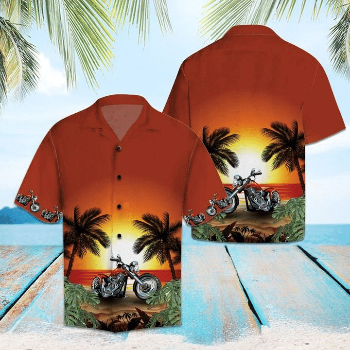 Motorcycle Hawaiian Shirt Motorbike Apparel Summer Aloha Shirt